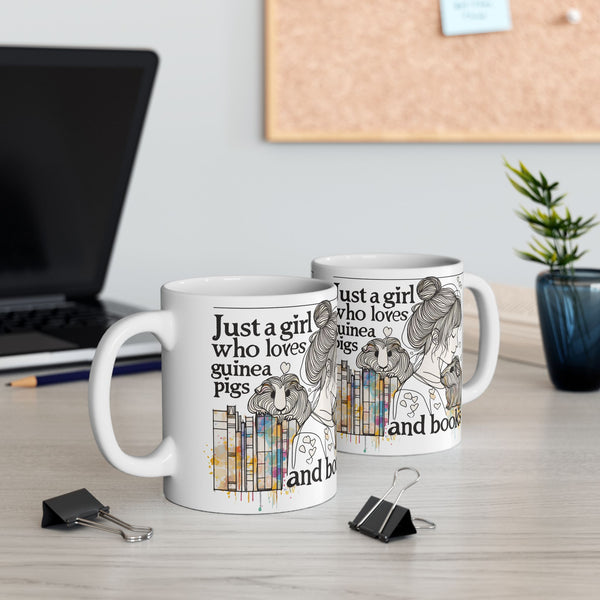 Just a Girl with Books Guinea Pig Mug