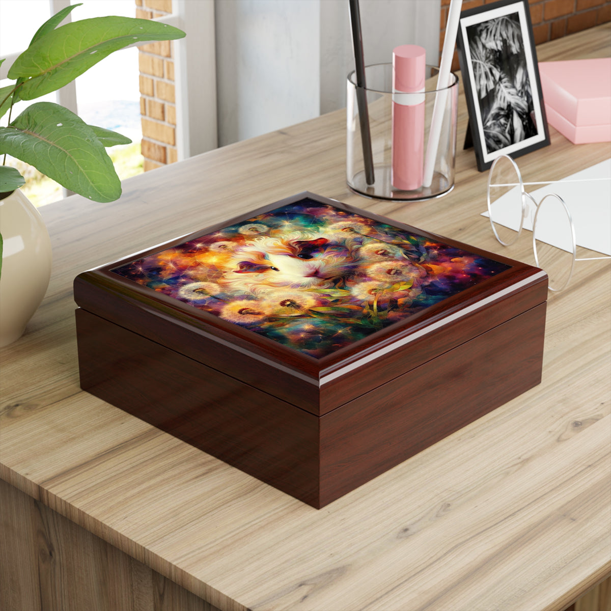 Guinea pig on spiritual fire in Dandelions Keepsake Box