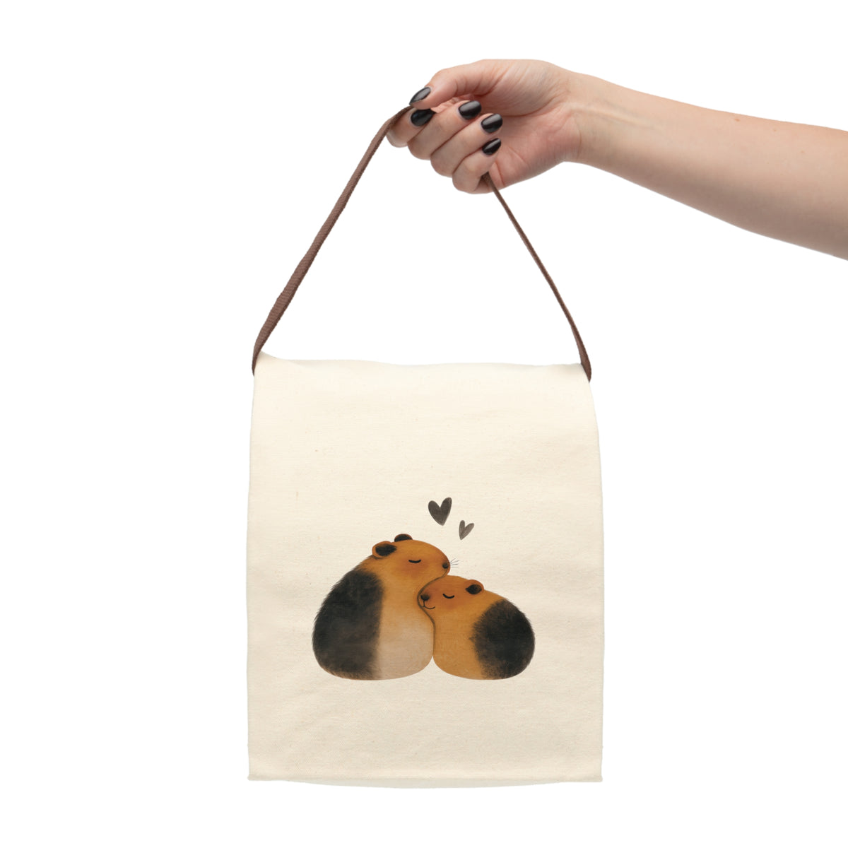 Cuddling Cavies Guinea Pig Canvas Lunch Bag