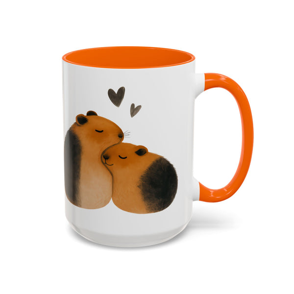 Cute Guinea Pig Couple Coffee Mug, Animal Lover Gift, Sweetheart Mug, Valentine’s Day Coffee Cup, Pet Lover Collectible