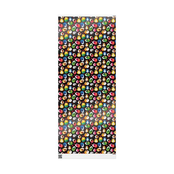 Twirly Piggies on Black Gift Wrapping Paper