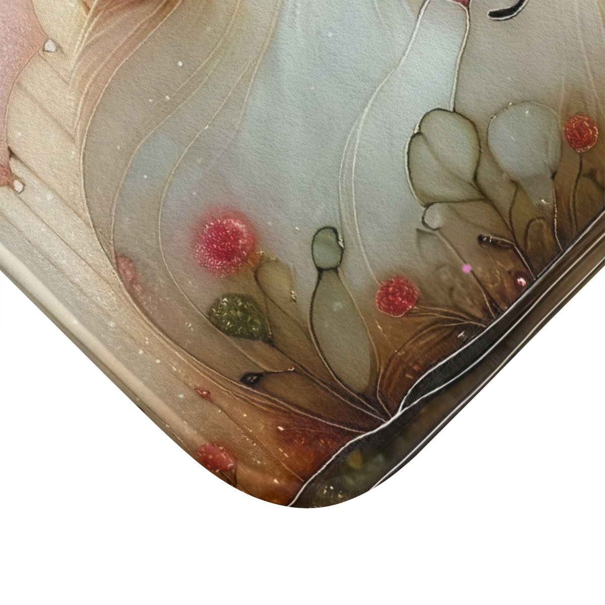 Cute Guinea Pig Bath Mat with Umbrellas and Hearts