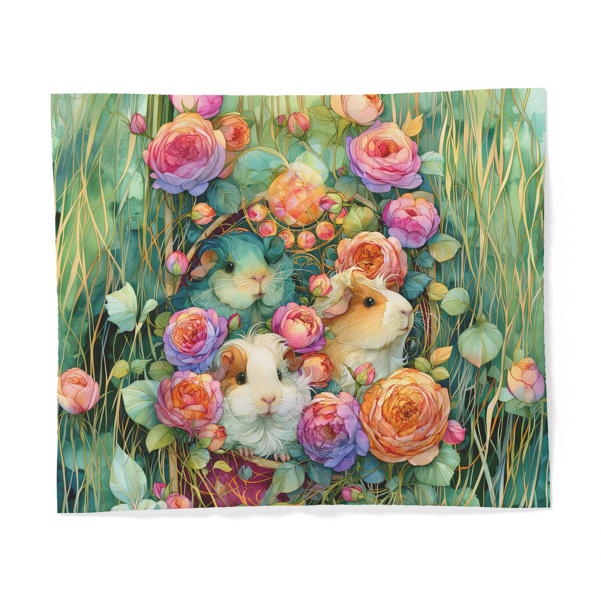 Rich Floral Guinea Pig Duvet Cover