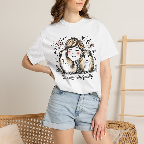 Life is Better with Guinea Pigs with Girl Tee