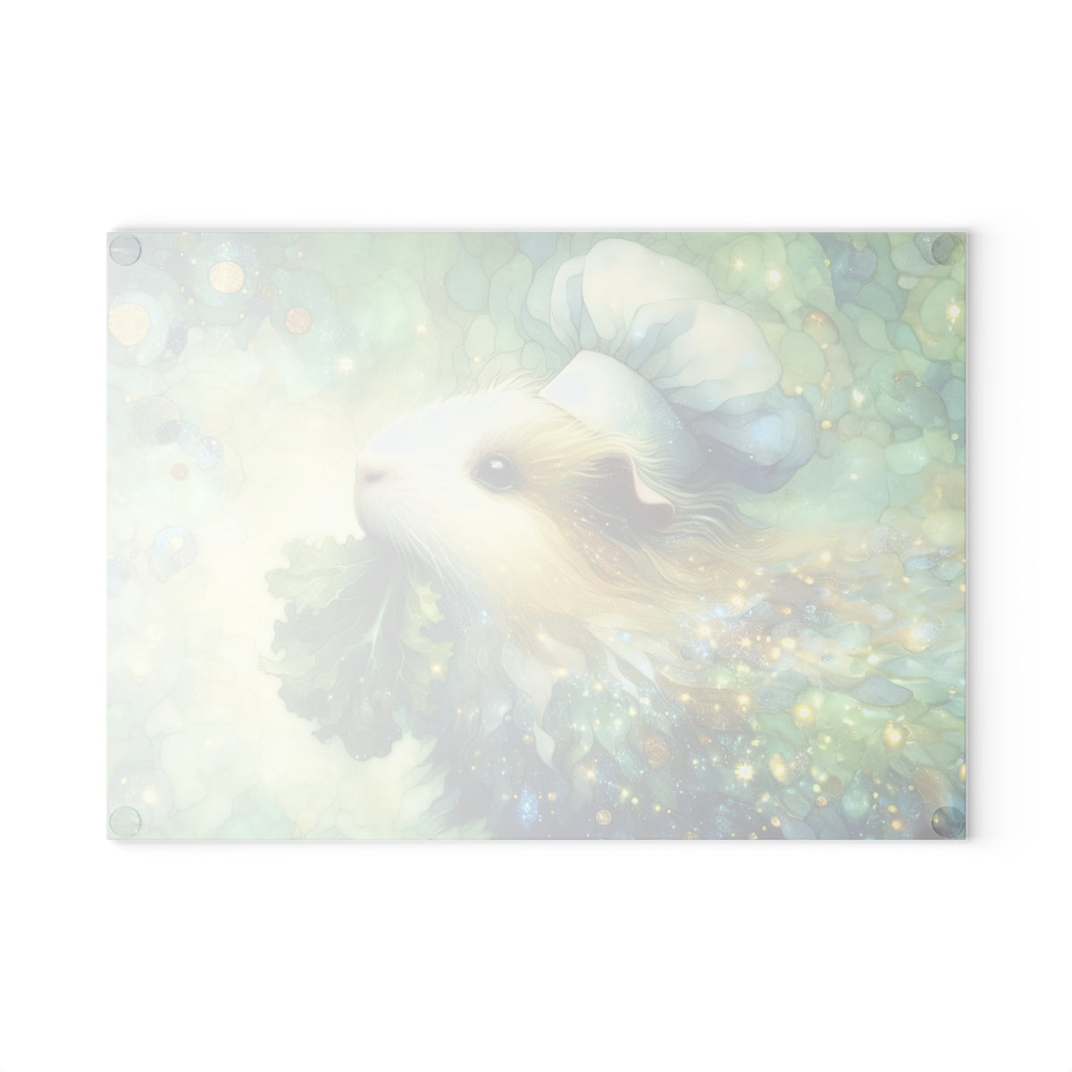Piggy Nibbling Glass Guinea Pig Cutting Board