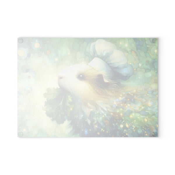 Piggy Nibbling Glass Guinea Pig Cutting Board