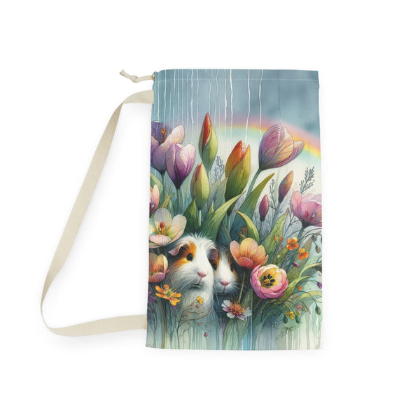 Tulips in the Rain Guinea Pig Laundry Bag