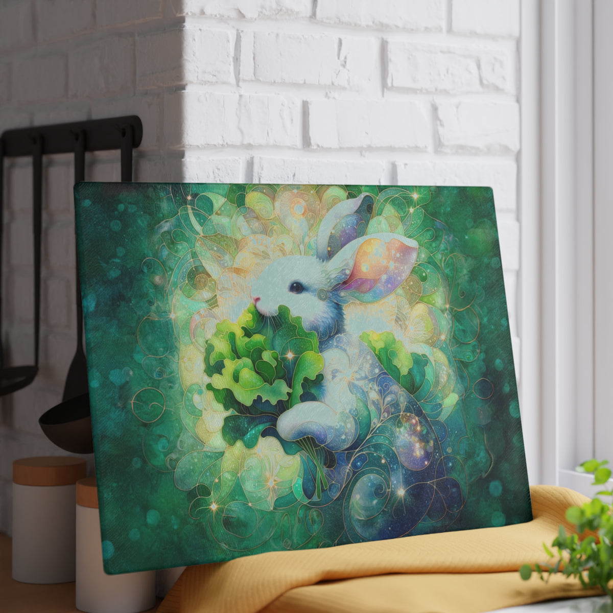 Bunny Nibbler Glass Cutting Board