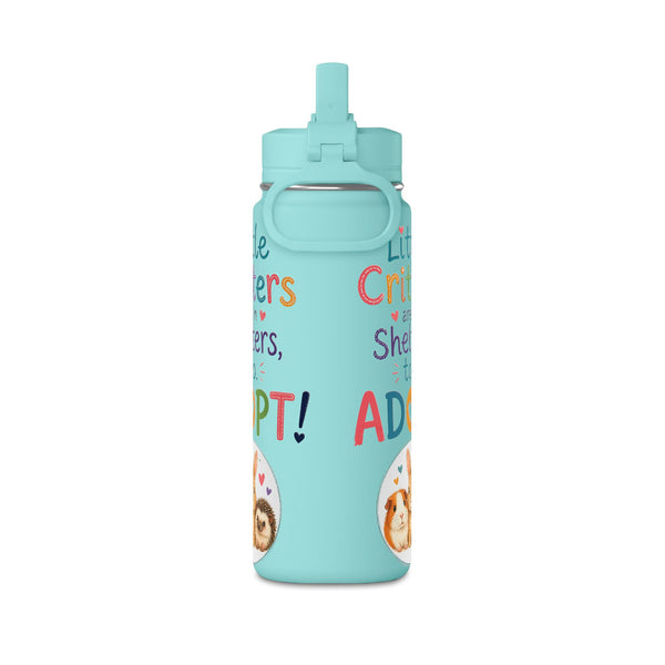 Little Critters In Shelters Too - 20oz Kids Straw Bottle