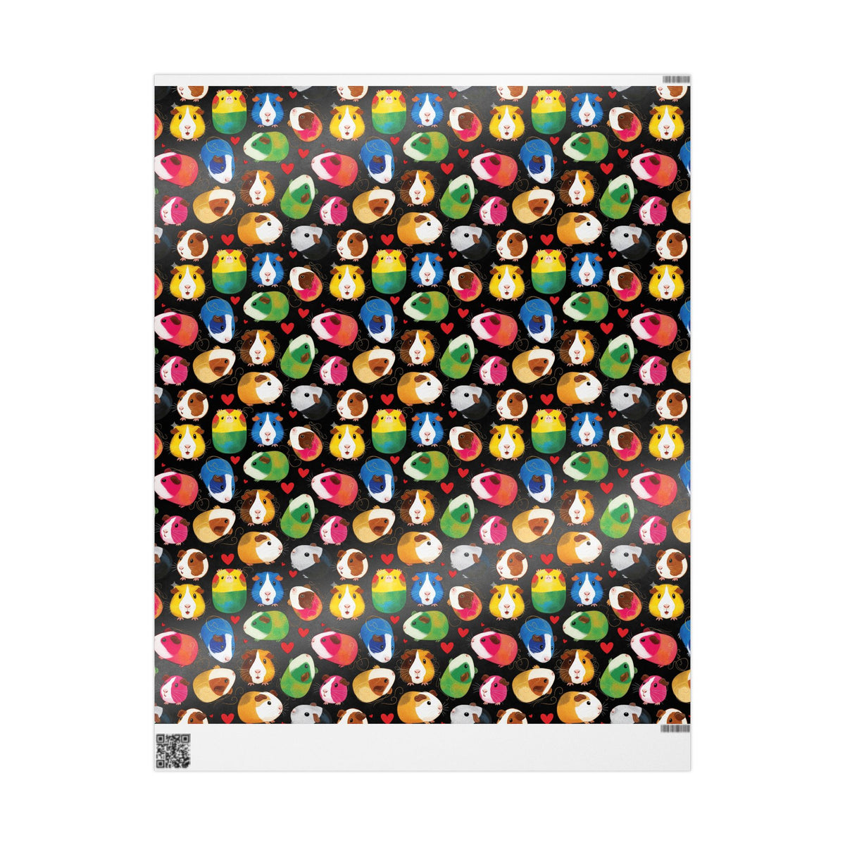 Twirly Piggies on Black Gift Wrapping Paper