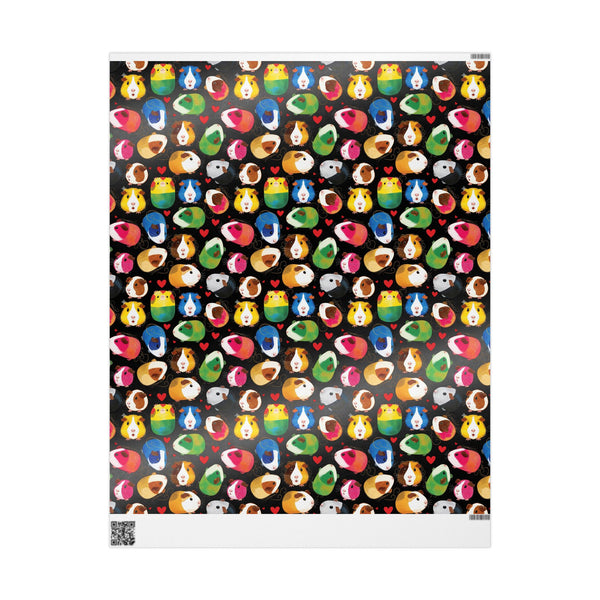 Twirly Piggies on Black Gift Wrapping Paper