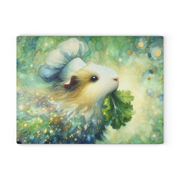 Piggy Nibbling Glass Guinea Pig Cutting Board