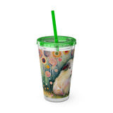 Summer Piggy Pops Guinea Pig Tumbler with Straw