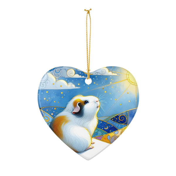 Winter Solstice Guinea Pig Ceramic Ornament