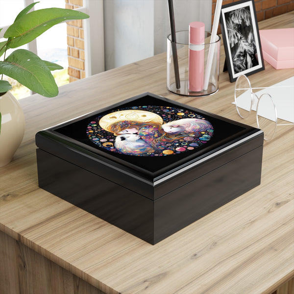 Sleeping Girl with Sleeping Piggies Keepsake Jewelry Box