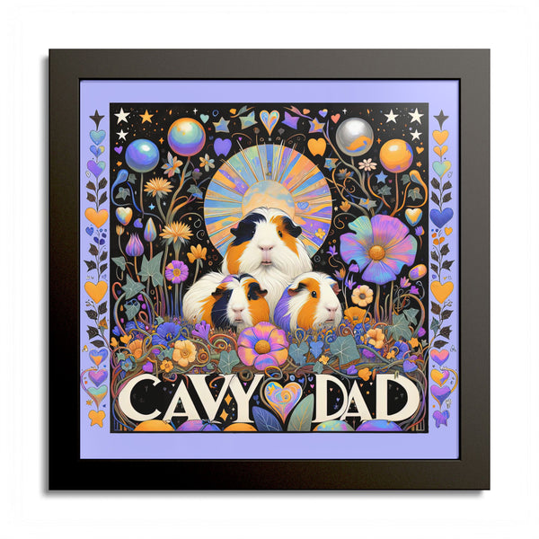 Cavy Dad Trio Framed Guinea Pig Art Print