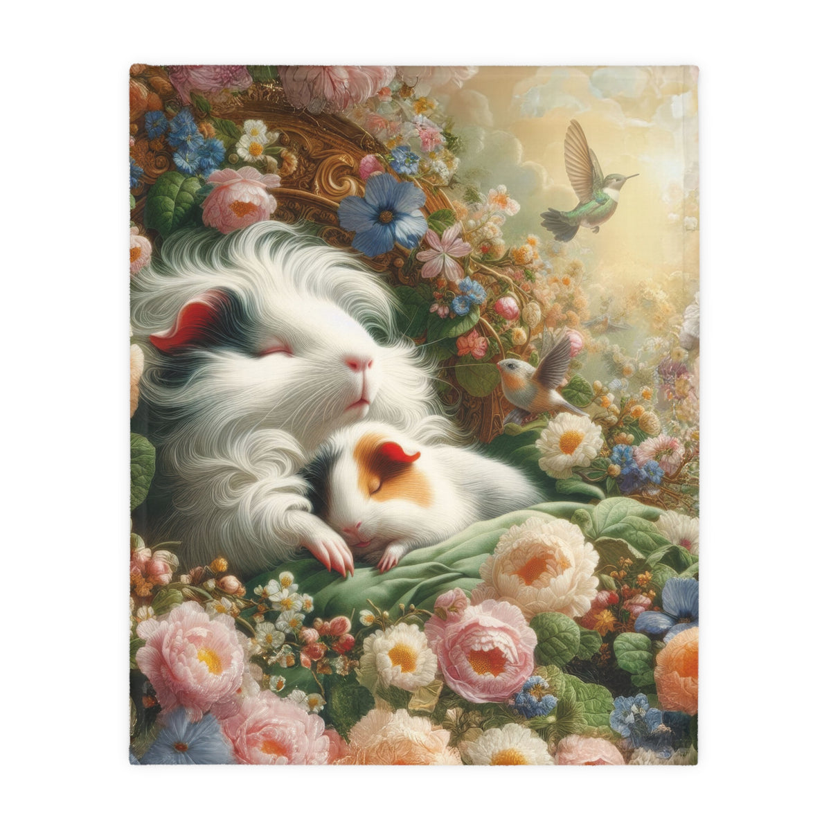 Dreaming Napping Piggies Velveteen Microfiber Guinea Pig Blanket