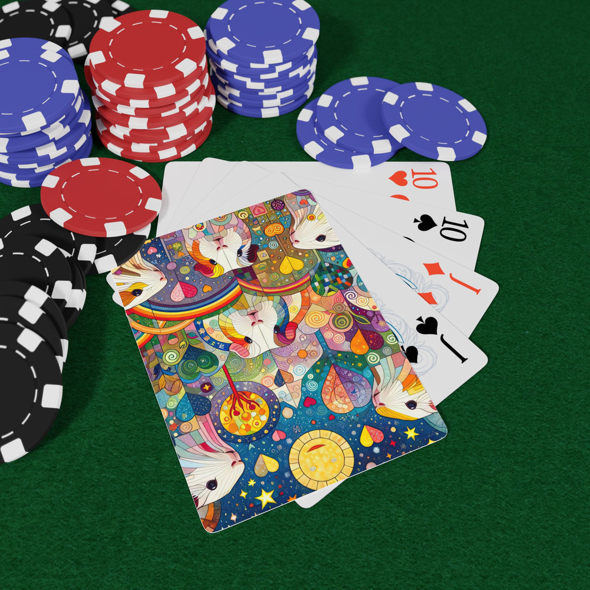 Guinea Pig Rainbow Art Poker Playing Cards — Cute Animal Playing Cards