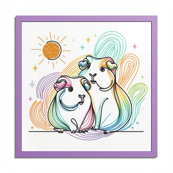 Sunny Piggy Vibes Framed Guinea Pig Wall Art
