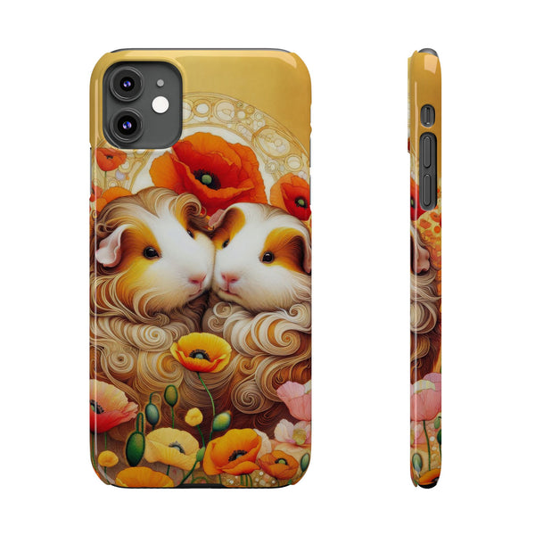 Pretty in Poppies Guinea Pig Slim iPhone Case