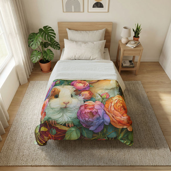 Rich Floral Guinea Pig Duvet Cover