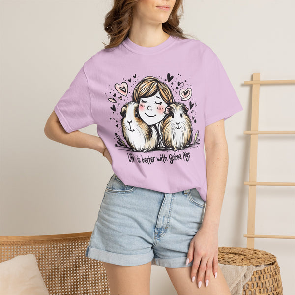 Life is Better with Guinea Pigs with Girl Tee