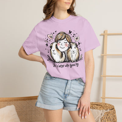 Life is Better with Guinea Pigs with Girl Tee
