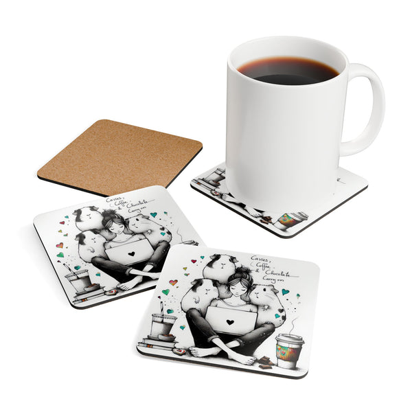 Corkwood Coaster Set: Cavies, Coffee, & Chocolate - Carry On