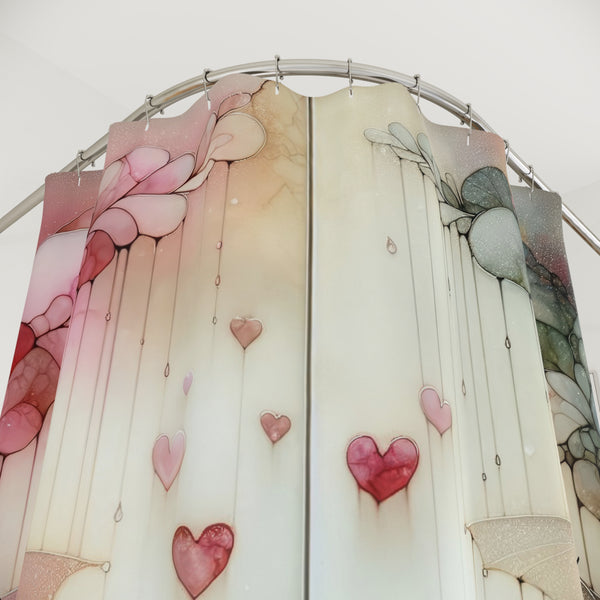 Cute Guinea Pig Shower Curtain with Hearts - Perfect for Animal Lovers & Home Décor