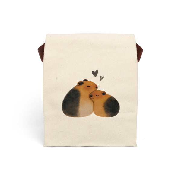 Cuddling Cavies Guinea Pig Canvas Lunch Bag