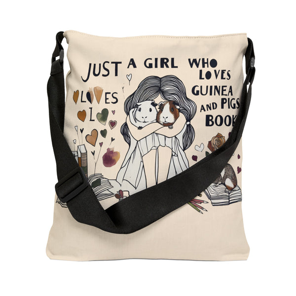 Just a Girl who Loves Guinea Pigs and Books Tote Bag - Style HD2P