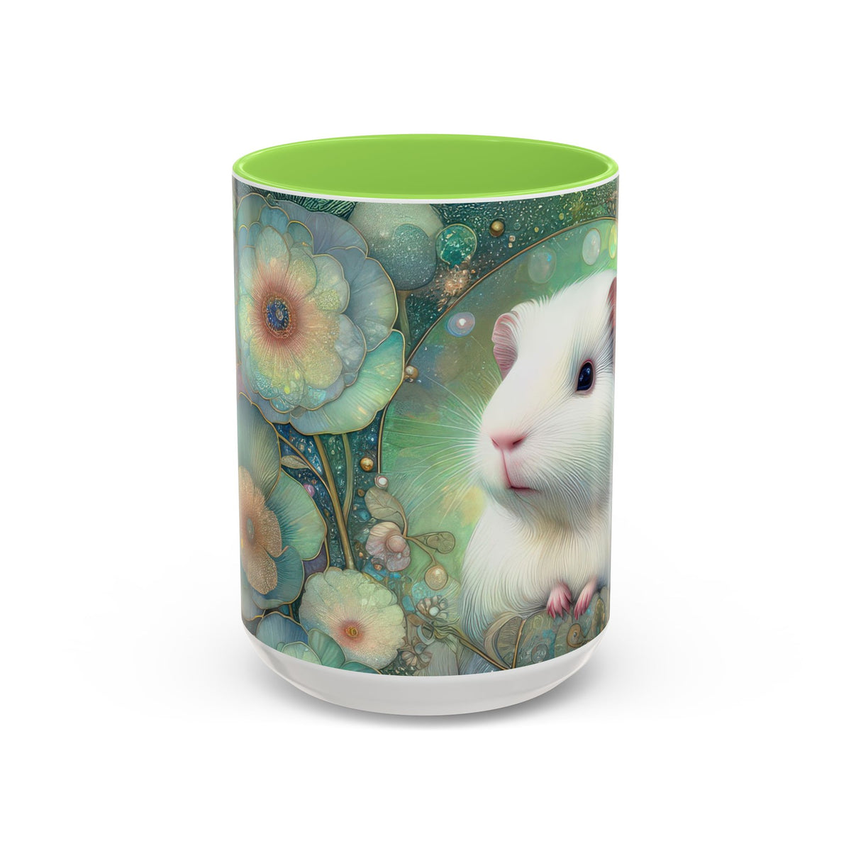 Colorful Guinea Pig Mugs, Cute Animal Coffee Cup, Floral Pet Lover Gift, Nature-Inspired Drinkware, Colorful Ceramic Mug
