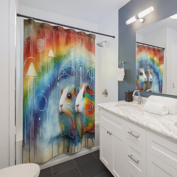 Guinea Pig Backdrop / Room Divider / Polyester Shower Curtain
