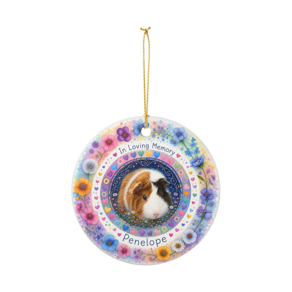 In Loving Memory Guinea Pig Ornament — Personalized Ceramic Pet Memorial Decoration