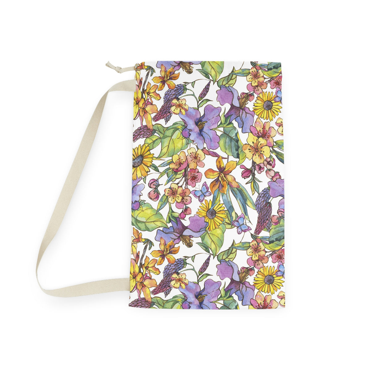 Floral Butterfly Collage Laundry Bag