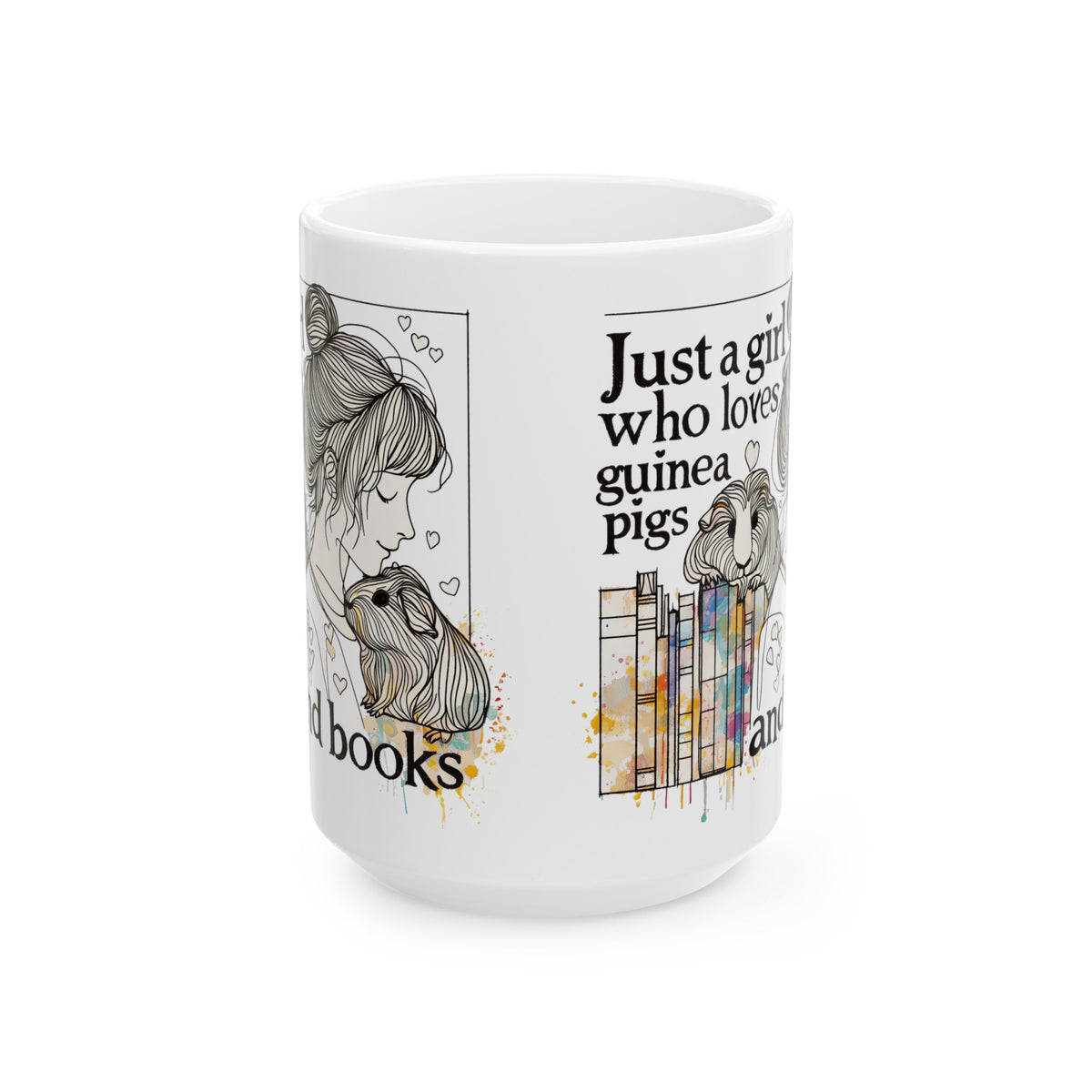 Just a Girl Who Loves Guinea Pigs and Books Coffee Mug - Style BG2P