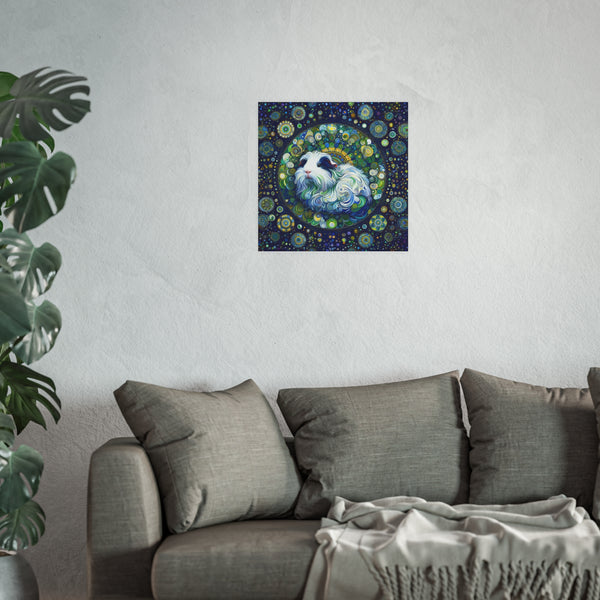 Blue Mandala Piggy Art Poster