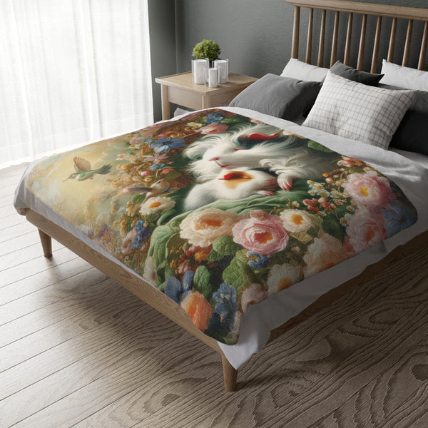Dreaming Napping Piggies Velveteen Microfiber Guinea Pig Blanket