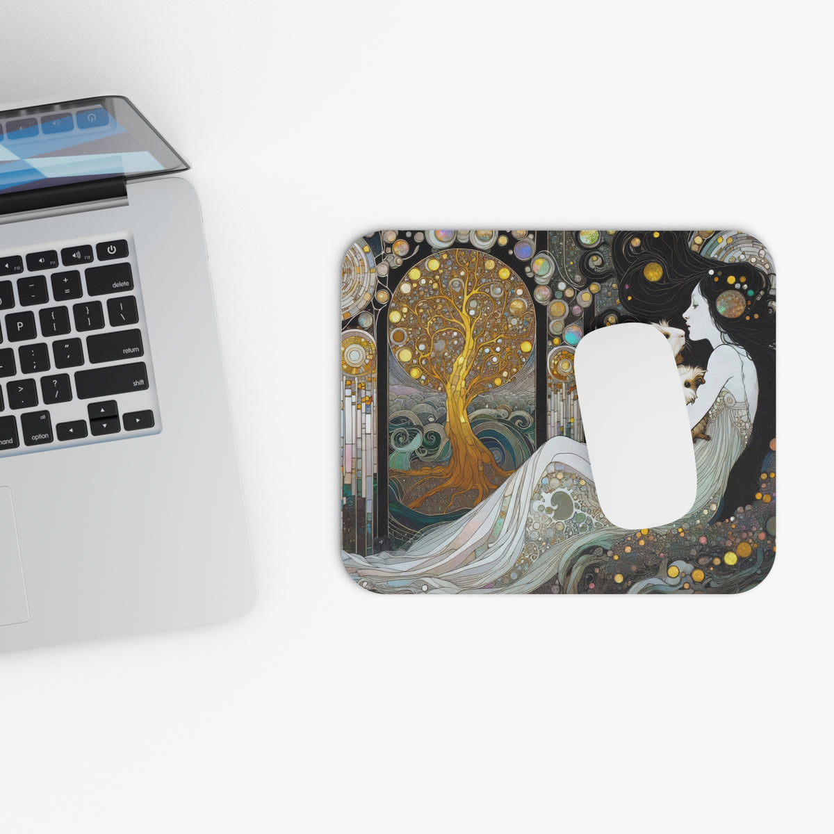 Lady with Piggies Mouse Pad (Rectangle)