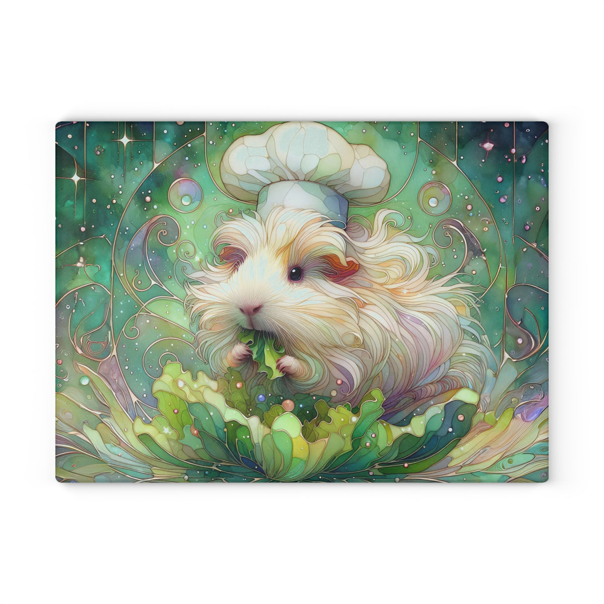 Piggy Chef on a Half Shell Glass Cutting Board