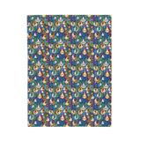 Blue Paisley Piggies Velveteen Guinea Pig Throw Blanket