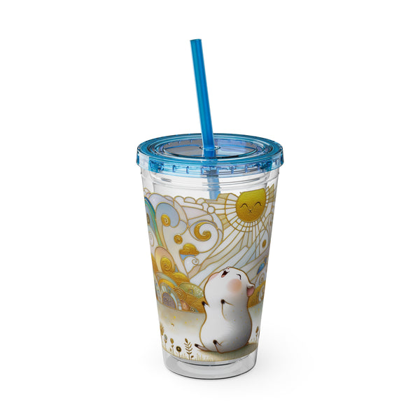 Summer Piggy Joy Guinea Pig Tumbler with Straw
