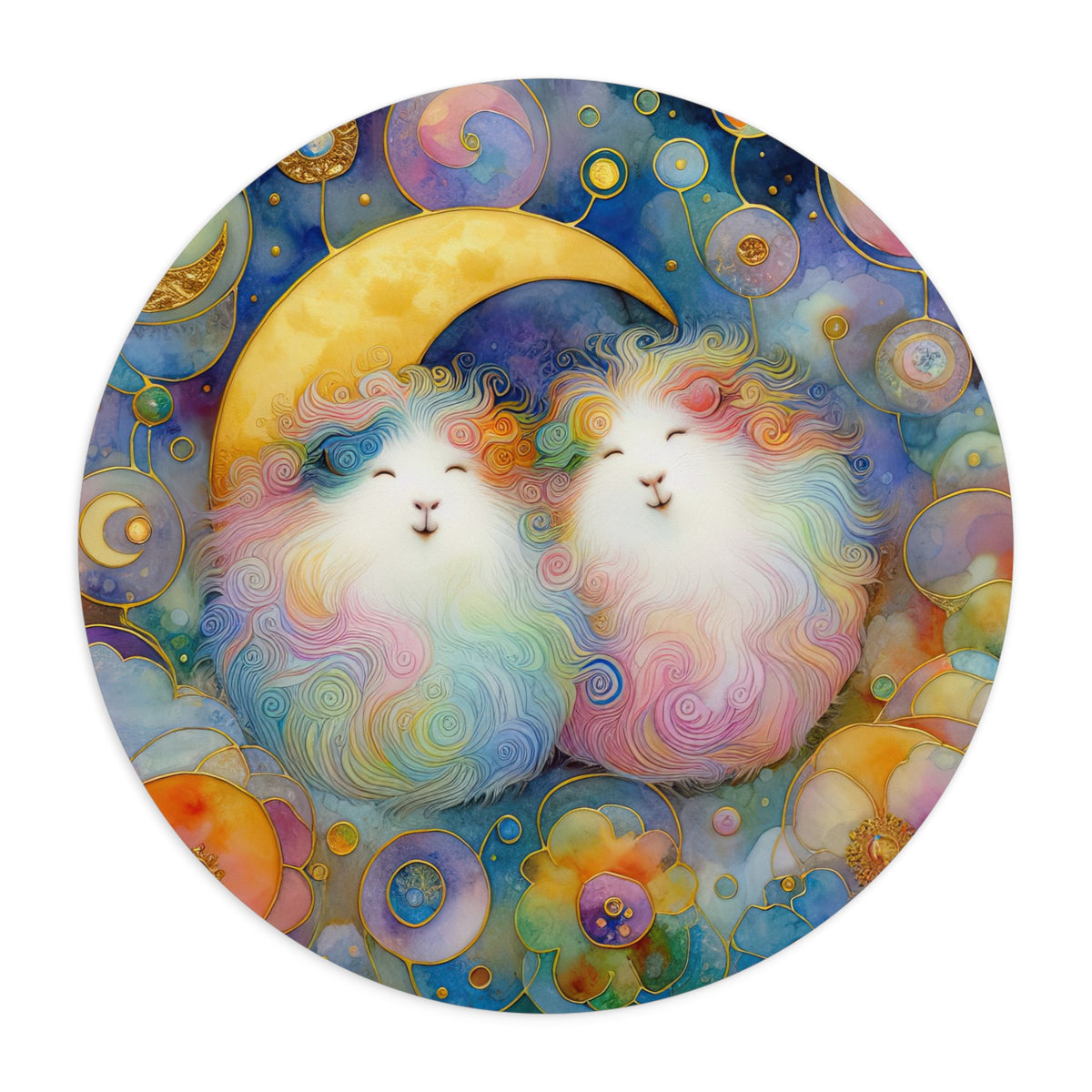 Moonbeam Companions Guinea Pig Round Mouse Pad