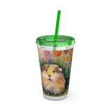 Summer Piggy Pops Guinea Pig Tumbler with Straw