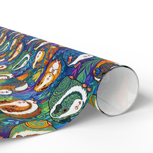 Blue Paisley Piggy - Guinea Pig Wrapping Paper