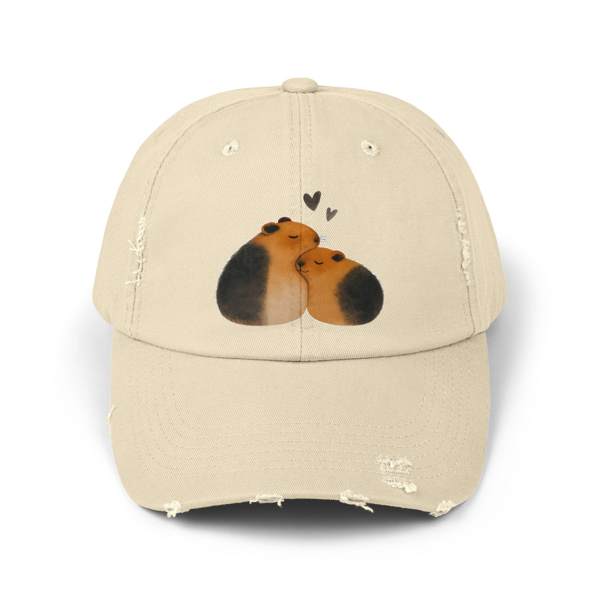 Cute Animal Love Cap, Distressed Hat, Gift for Animal Lovers, Casual Everyday Wear, Unique Pet Lover Gift, Adjustable Cap