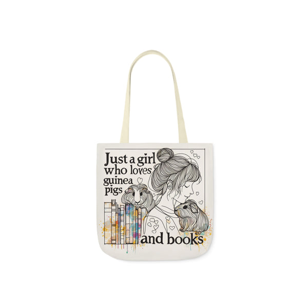 Just a Girl Who Loves Guinea Pigs and Books Canvas Tote - Style BG2P