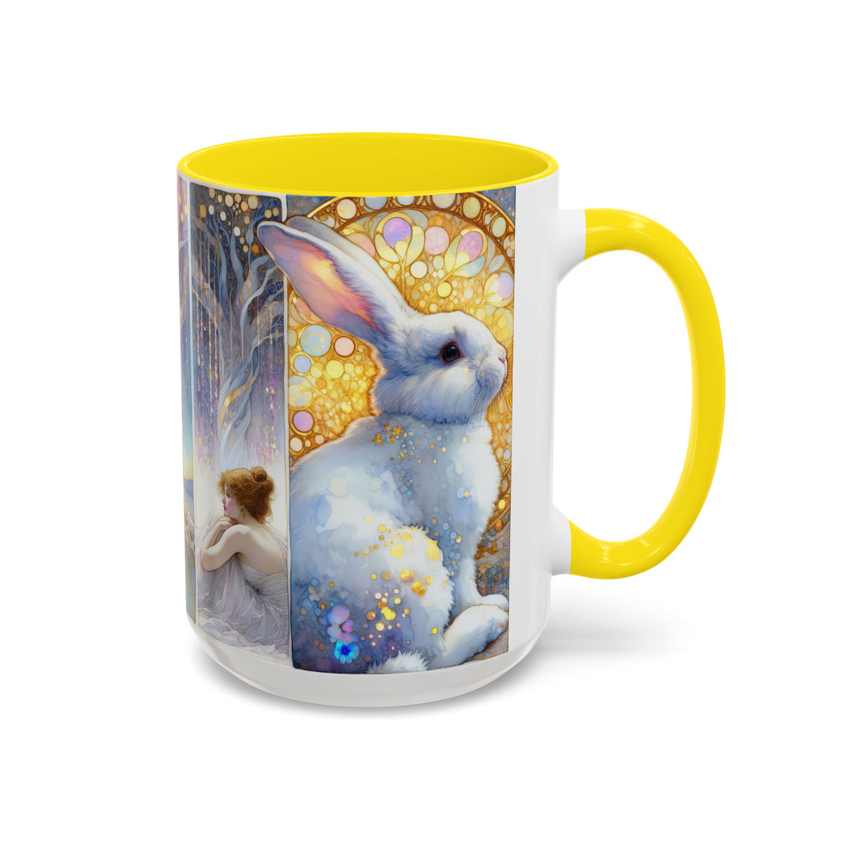 Enchanted Rabbit Coffee Mug, Fantasy Art Drinkware, Rabbit Lover Gift, Magical Mug for Tea, Cute Home Decor