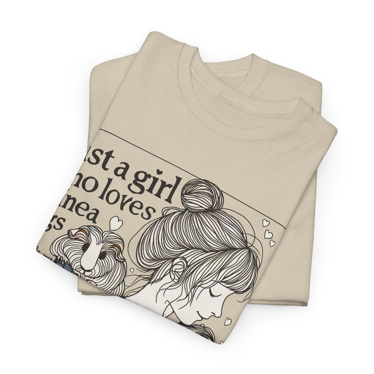 Just a Girl Who Loves Guinea Pigs and Books - Unisex Heavy Cotton Tee - Style BG2P