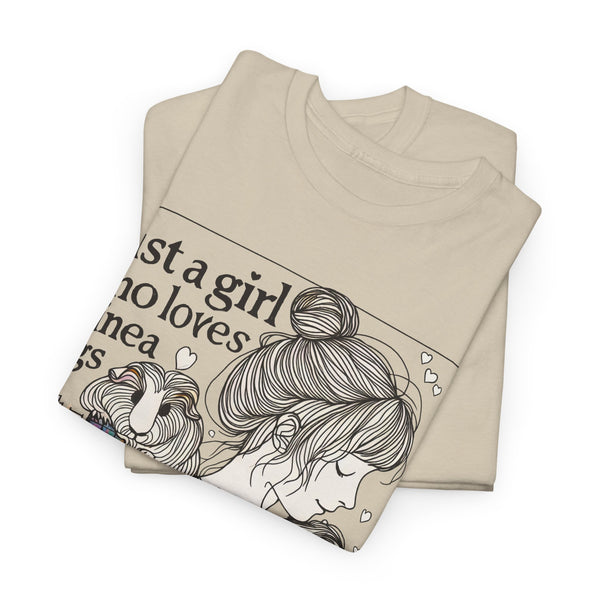 Just a Girl Who Loves Guinea Pigs and Books - Unisex Heavy Cotton Tee - Style BG2P